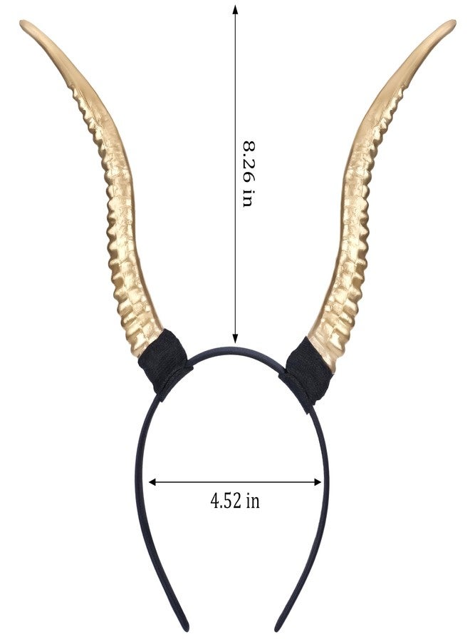 MOSTORY Gold Antelope Horns Headband - Demon Sheep Horns Headband for Women Men Cosplay Photo Shoot, Devil Horn Headpiece for Adult Halloween Renaissance Renfaire (Detachable) - Image 5